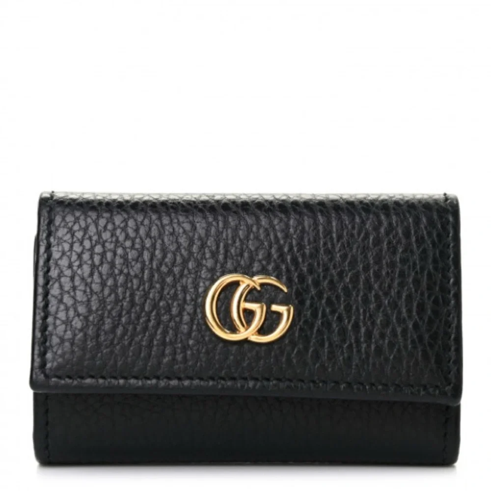 Gucci GG Logo Marmont Leather Key Case Holder Wallet